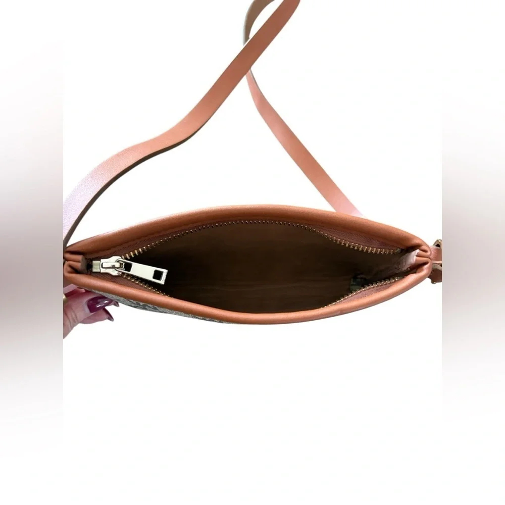 Michael Kors Brown Leather Trim Monogram Canvas